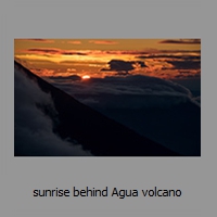 sunrise behind Agua volcano